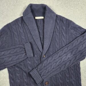 Suitsupply Navy Cable Knit Cardigan